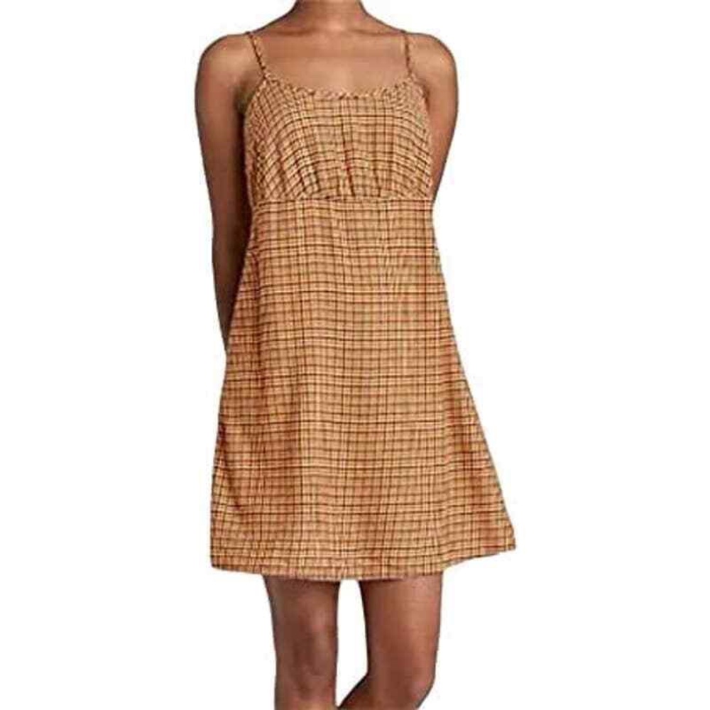 NWT WILD FABLE Brown Plaid Spaghetti Strap Mini Dress size M (Juniors)